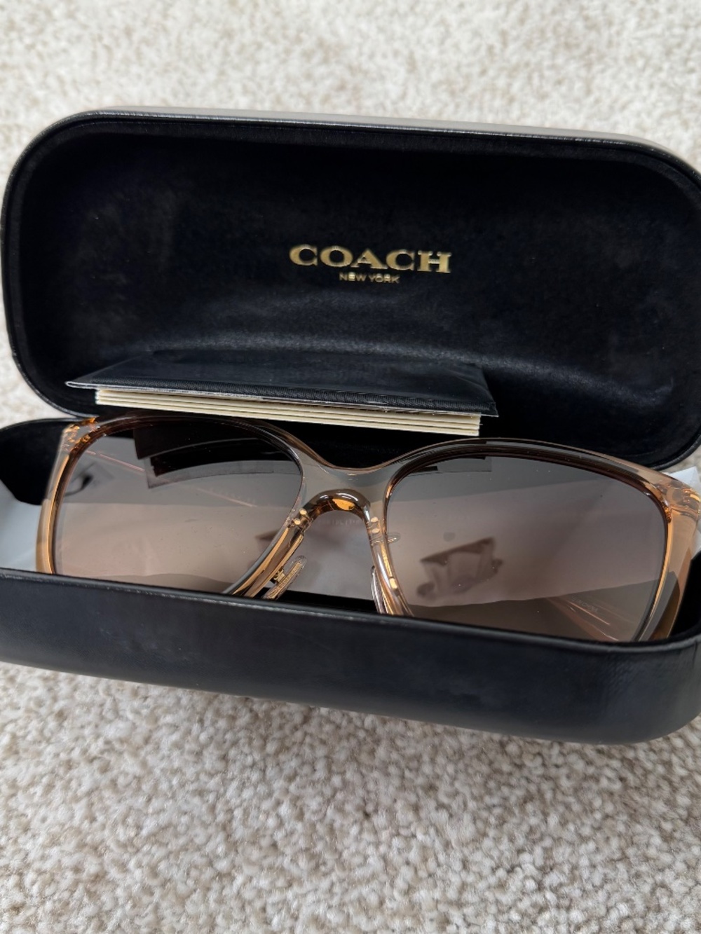 NWT Coach Brown Pink Gradient Square Sunglasses - Picture 7 of 7